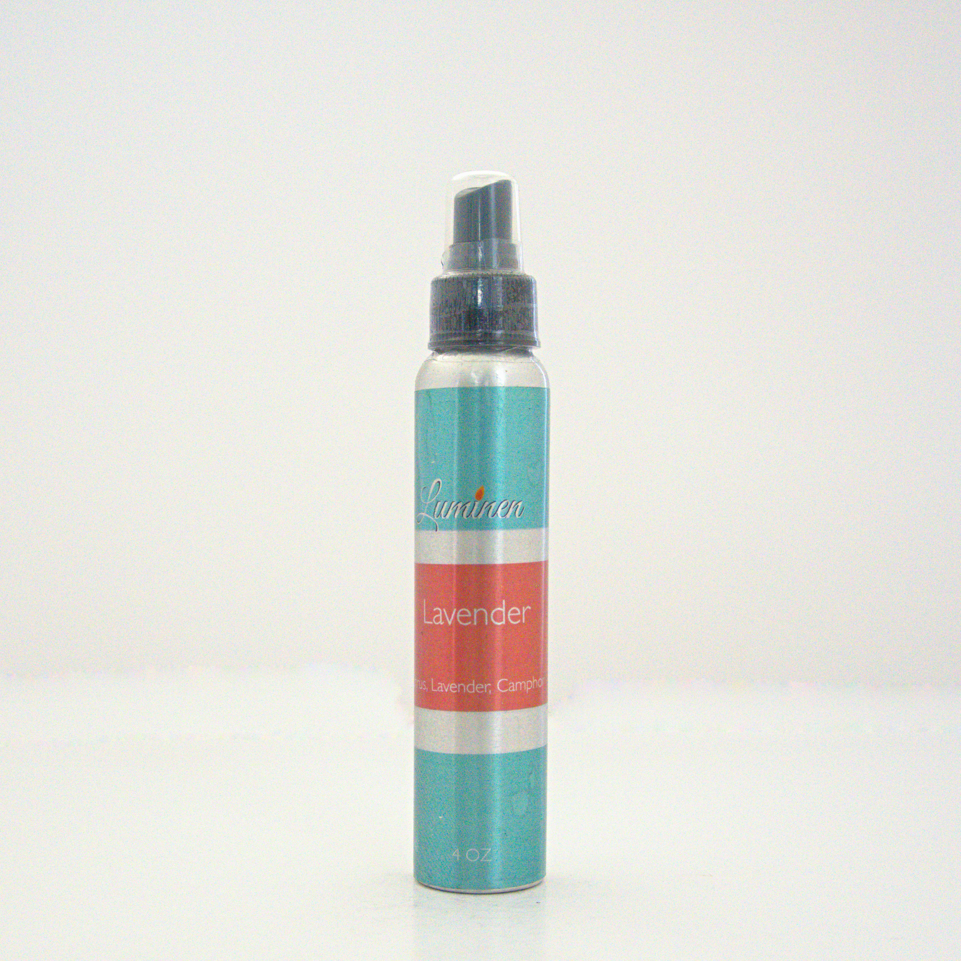 A 4oz Lavender room & linen spray sitting against a white background made by Eternel Luminen.