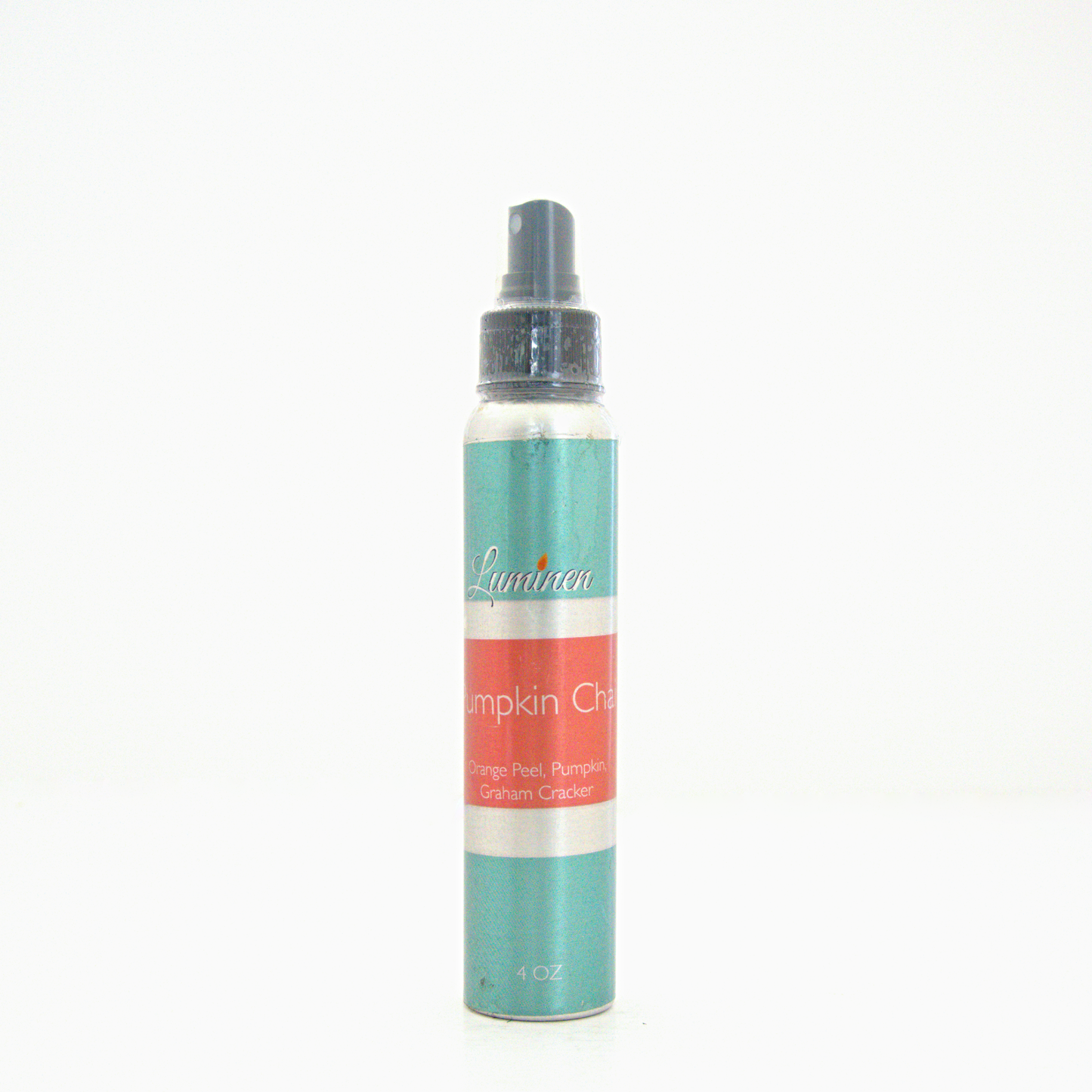 A 4oz Pumpkin Chai room & linen spray sitting against a white background made by Eternel Luminen.